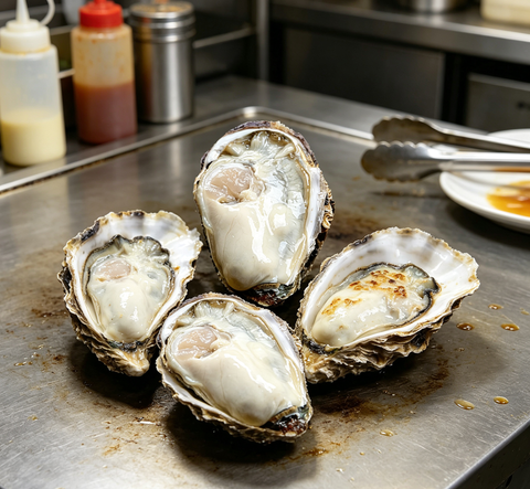Fresh oysters on the half shell
